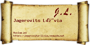 Jagerovits Lívia névjegykártya